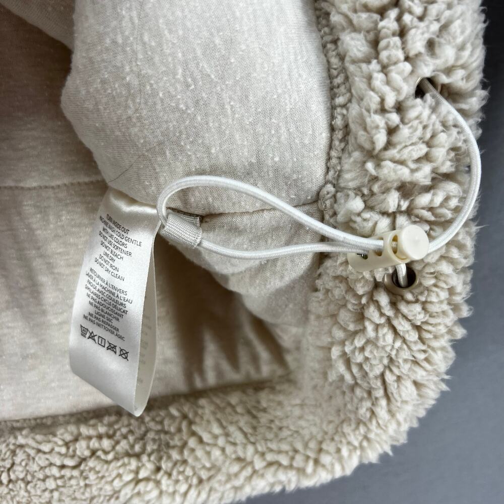 We The Free Sherpa Coat Woman's L Beige Raya Teddy Full Zip Preppy Winter Gear - Picture 5 of 10